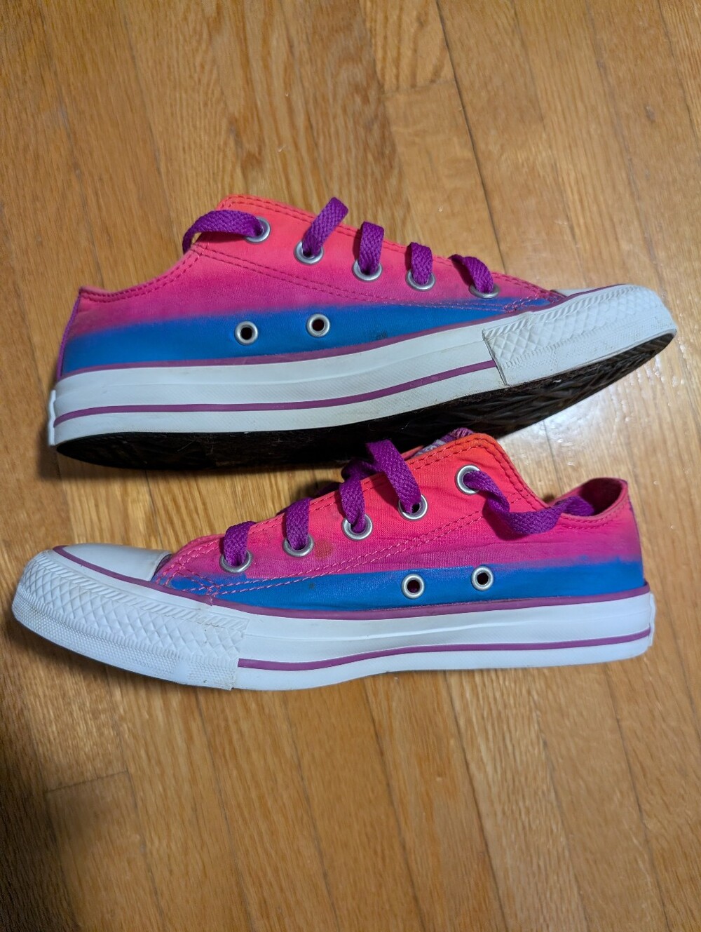 Converse Chuck Taylor Low Top Dip Dye Gradient Pink Blue Purple Size 6